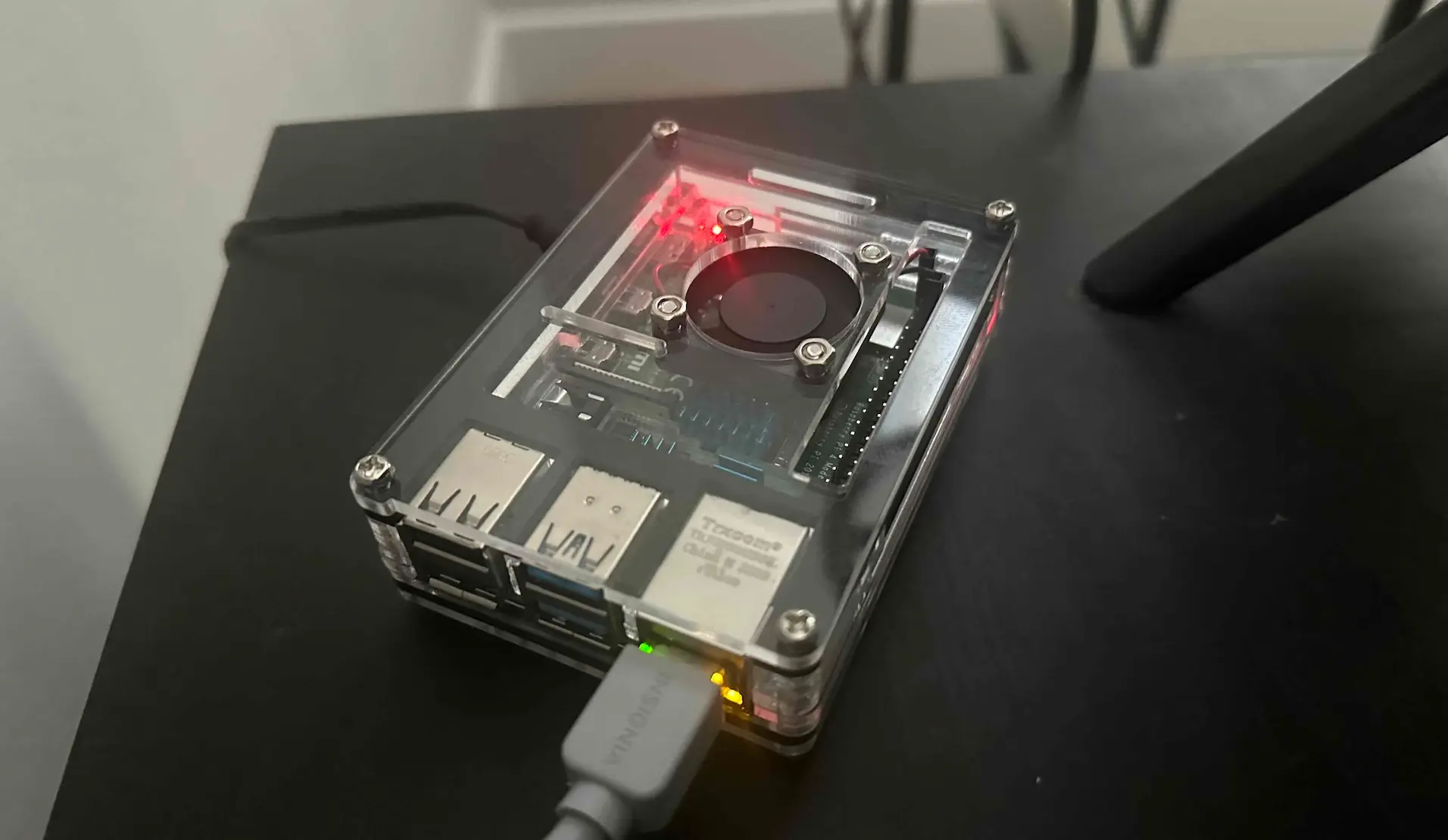 photograph of my raspberry pi placed on a table